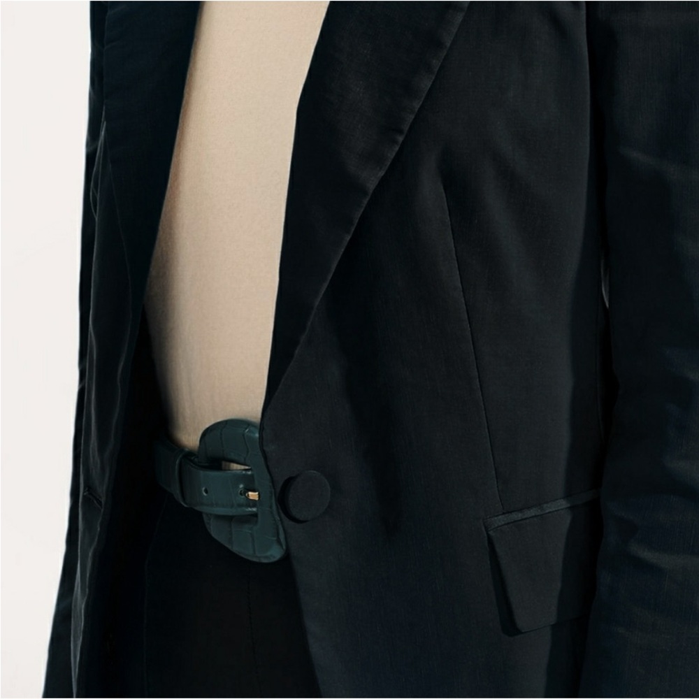 Veronica Beard Long and Lean Dickey Jacket in Black Linen Blend - Picture 4 of 13